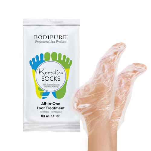 Bodipure All-In-1 Moisturizing Foot Mask, Chemical-free Feet Treatment for Dry Cracked Feet, Callus & Heel Softening (A