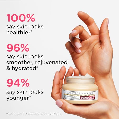 It Cosmetics Confidence in a Cream Hydrating & Anti-Aging Face Moisturizer for All Skin Types with Squalane & Ceramides